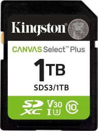 Kingston 1TB SDXC Canvas Select Plus Gen3 Class 10 UHS-1 A1 V10