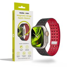 Mobile Origin Magnetic Strap for AW 44/45/46/49mm Black/Red