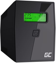Green Cell UPS02 szünetmentes tápegység (UPS) Vonal interaktív 0,8 kVA 480 W 2 AC kimenet(ek)