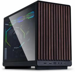 Lian Li A3-mATX Wood Edition számítógépház - edzett üveg, fekete