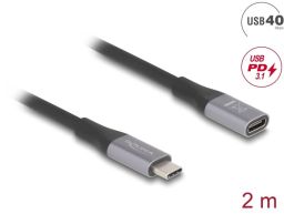 DeLock USB 40Gbps Extension Cable USB Type-C male to female PD 3.1 240W 2m Grey