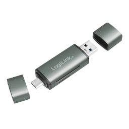 Logilink USB 3.2 Gen1 for SD and microSD Card Aluminum Case Card Reader Silver