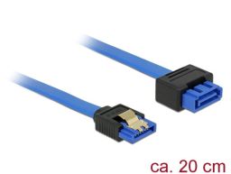 DeLock Extension cable SATA 6 Gb/s receptacle straight > SATA plug straight 20 cm blue latchtype