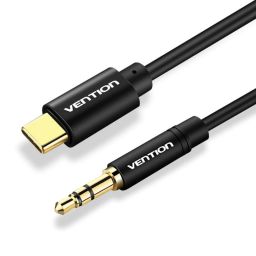 Vention USB-C Male to 3.5mm Male Audio Adapter cable 1m Black