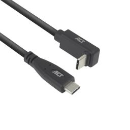 ACT USB 3.0 60W USB Type-C (straight) to USB Type-C (left/right angled) Cable 0,5m Black