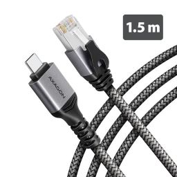 AXAGON ADE-CM15 USB-C Gigabit Ethernet adapter with integrated CAT6 RJ-45 network cable 1,5m Black