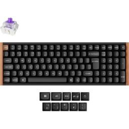 Keychron K4 HE Bluetooth / vezeték nélküli magyar gaming Gateron double-rail magnetic nebula mechanikus billentyűzet fek