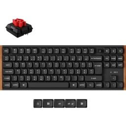 Keychron K1 Ultra 8K Bluetooth / vezeték nélküli magyar Silent Red mechanikus billentyűzet fekete