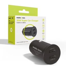 Mobile Origin 30W Super Car Charger CA20 - 2x USB-C Black