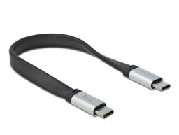 DeLock USB3.2 Gen2 FPC Flat Ribbon Cable USB Type-C to USB Type-C 22cm cable Black