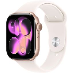Apple Watch S11 Cellular 46mm Rose Gold Aluminium Case with Light Blush Sport Band S/M