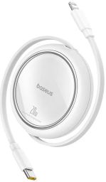 Baseus Free2Pull Expandable USB C to iP Ligtning 20W fast charging cable 1m White