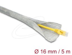 DeLock Braided Sleeve for EMC shielding self-closing 5mx16mm White