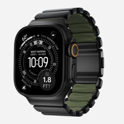 Nomad Stratos Band for Apple Watch 45/46/49mm Black Titanium/Forest Green