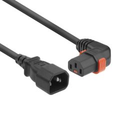 ACT Powercord C14 - C13 IEC Lock (right angled) 3m Black