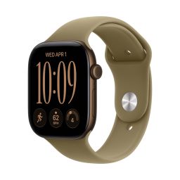 Apple Watch S12 Cellular 46mm Dark Bronze Aluminium Case with Olive Sport Band - M/L