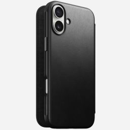 Nomad Modern Leather Folio case for iPhone 16 Plus Black