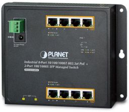 Planet Industrial 8-Port Gigabit PoE Wall-mount Switch