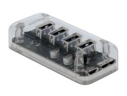 DeLock External USB 3.0 Hub with 4Ports Transparent