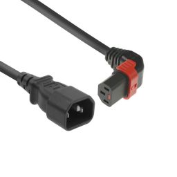 ACT Powercord C14 - C13 IEC Lock (up angled) 2m Black