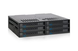 IcyDock ExpressCage MB326SP-1B 6-Bay 2.5” SATA/SAS SSD/HDD Hot-Swap Mobile Rack Enclosure with Tool-Less SSD Mounting System for 5.25” Drive Bay (6 x SATA 7pin)