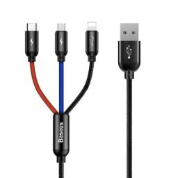Baseus 3 in 1 USB Cable 1,2m Black
