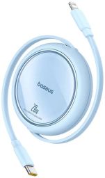 Baseus Free2Pull Expandable USB C to iP Ligtning 20W fast charging cable 1m Blue