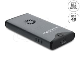 DeLock USB Type-C 40Gbps Enclosure for 1xM.2 NVMe PCIe SSD with fan Tool Free Black