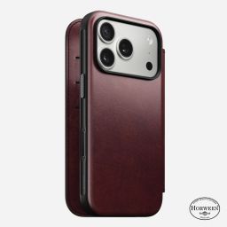 Nomad Modern Leather Folio (Horween) for iPhone 17 Pro Burgundy