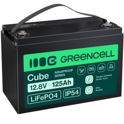 Green Cell LFPGC12V125AH CUBE LiFePO4 125Ah 12.8V 1600Wh Lithium Iron Phosphate Akkumulátor Camper, Solar, Off-Grid, Boat
