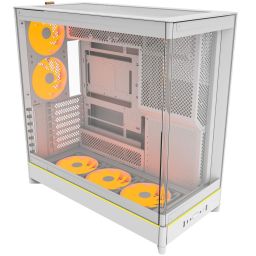 Számítógépház Montech HS02 PRO PC Ház, Midi-Tower, ATX, Edzett Üveg, ARGB - Fehér