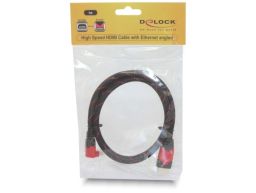 DeLock Cable High Speed HDMI with Ethernet HDMI A male > HDMI A male angled 4K 1m Black