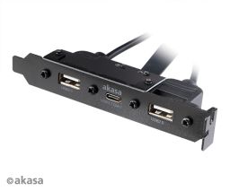Számítógépház kiegészítő Akasa hátlapi kivezetés 1x USB3.1 TypeC + 2x USB2.0 Type A