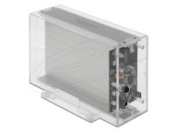 DeLock External Dual Enclosure for 2x3.5″ SATA HDD Transparent