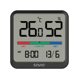Savio CT-01 Temperature and Humidity Sensor Black