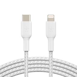Belkin BoostCharge Braided USB-C to Lightning Cable 1m White