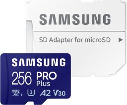 256GB microSDXC Samsung Pro Plus CL10 U3 A2 V30 + adapter (MB-MD256SA/EU)