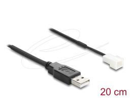 DeLock Fan Cable USB 2.0 Type-A male to 3 pin (2 pins connected) fan connector male 20cm Black