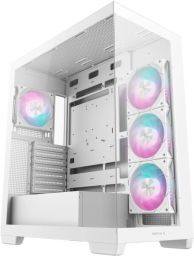 DeepCool Számítógépház - CG580 4F WH (fehér, ablakos, 4x12cm A-RGB, BTF, ATX, 2xUSB3.0, 1xUSB2.0)