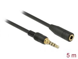 DeLock Stereo Jack Extension Cable 3.5mm 4 pin male to female 5m Black