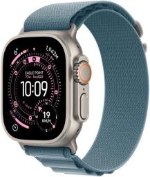 Apple Watch Ultra 3 Cellular 49mm Natural Titanium Case with Light Blue Alpine Loop - Large