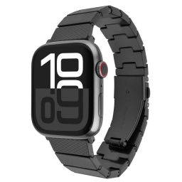 FIXED Műbőr szíj Apple Watch 44/45/46/49mm okosórához, fekete