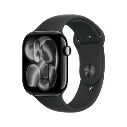 Apple Watch S11 GPS 42mm Jet Black Aluminium Case with Black Sport Band - M/L