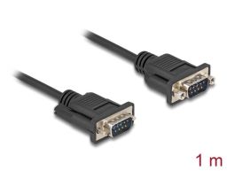 DeLock Serial Cable RS-232 D-Sub9 male to male with narrow plug housing 1m Black