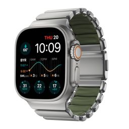 Nomad Stratos Band FKM AW 45/46/49mm Natural Titanium Forest Green