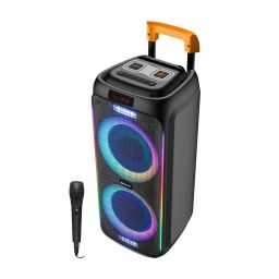 Denver TSP-456 Bluetooth trolley speaker with LED light and dual 8