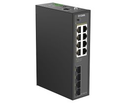 D-Link DIS-210G-12P 12-Port Industrial Gigabit Smart Managed PoE+ Switch with 4 SFP