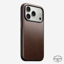 Nomad Modern Leather Case for iPhone 17 Pro Rustic Brown Horween