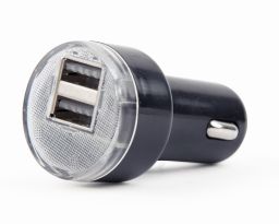 GEMBIRD 2-port USB car charger, 2.1 A, black EG-U2C2A-CAR-02