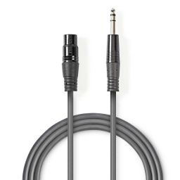 Nedis Balanced Audio Cable XLR 3-Pin Female - 6.35mm Male 1,5m Black